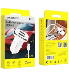 AЗУ-адаптер Borofone BZ12 + Type-C-кабель (Белый)